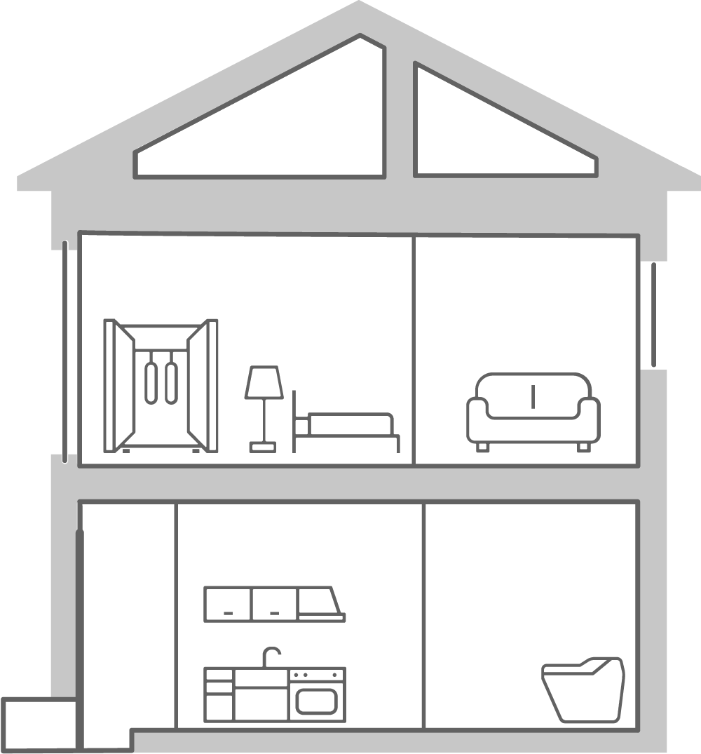 使用シーンの家イラスト